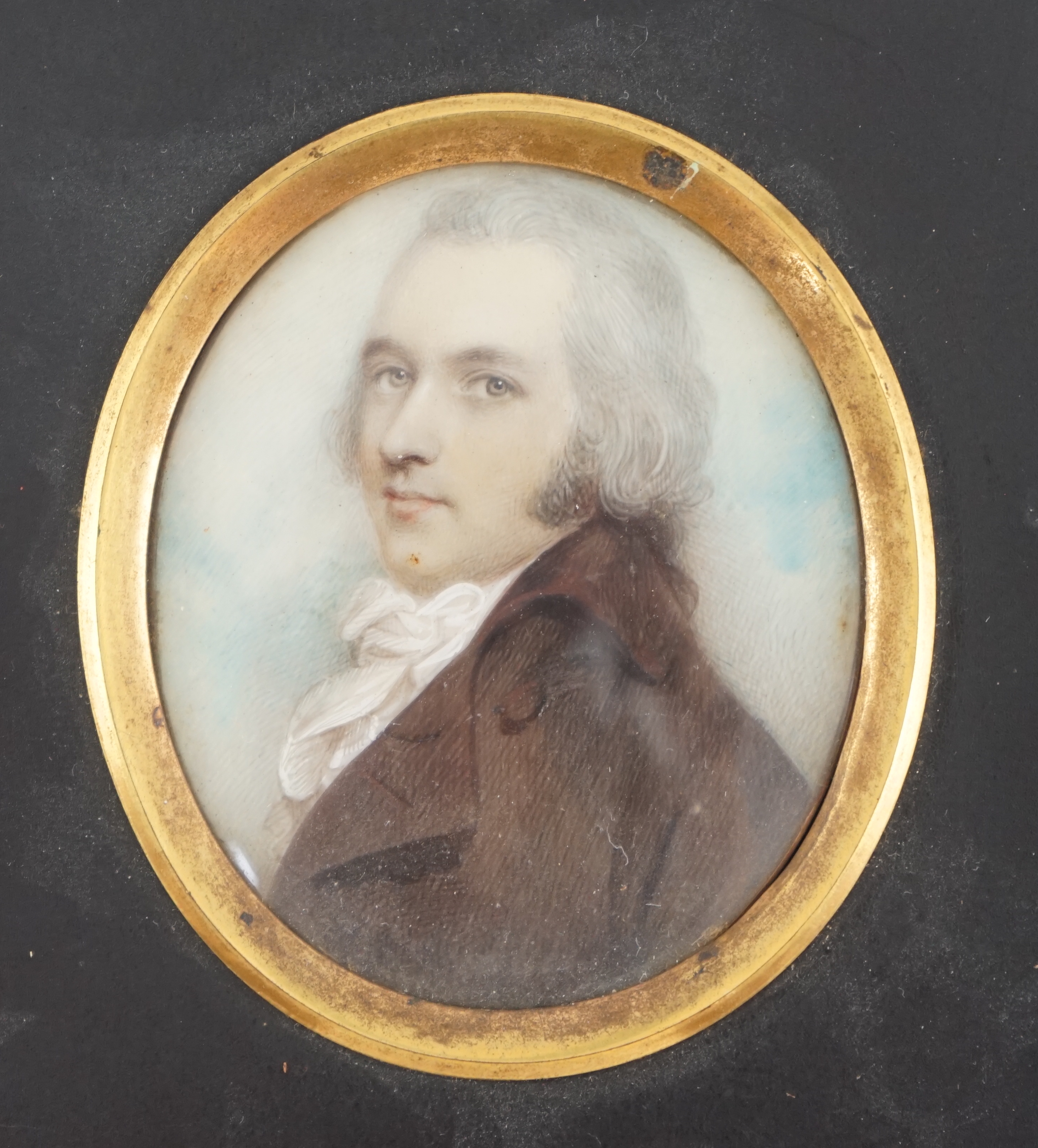 Attributed to Andrew Plimer (1763-1837), Portrait miniature of a gentleman, watercolour on ivory, 6.5 x 5.5cm. CITES Submission reference PSNJZWJ5